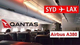 NOISY A380 Qantas A380 Economy Flight Experience Sydney to Los Angeles QF11 [upl. by Nisbet]