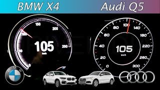 Bmw X4 vs Audi Q5  0100 Acceleration test  Petrol [upl. by Rachel]