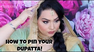 HOW TO PIN YOUR DUPATTA  CHUNNI FOR INDIAN WEDDINGS  Gurp Dhaliwal [upl. by Werdnael]