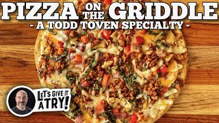 How to Make Todd Tovens Griddle Pizza  Blackstone Griddles [upl. by Sosanna]