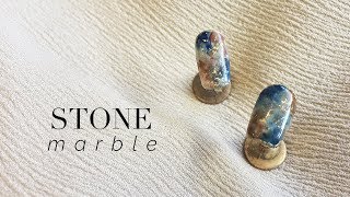 Easy Stone Marble Nail Art  GEL POLISH [upl. by Arahset375]