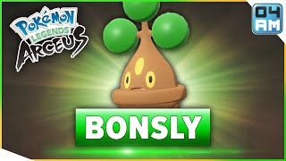 Where To Find BONSLY amp How To Catch It in Pokemon Legends Arceus [upl. by Nele]