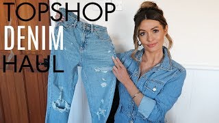 TOPSHOP DENIM HAUL  THE MOST FLATTERING JEANS [upl. by Kyne]