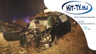 Unfall PKWLKW auf der BAB 4 nahe Glauchau Sachsen mit zwei Verletzten 01022014 [upl. by Nibas]