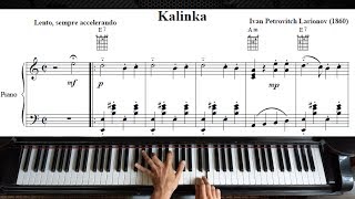 Kalinka  Piano Tutorial with Sheet Music [upl. by Enairda]