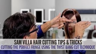 Cutting The Perfect Fringe Using The Twist Bang Cut Technique [upl. by Ahoufe]