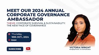 MEET OUR 2024 CORPORATE GOVERNANCE CONFERENCE AMBASSADOR [upl. by Aleac]