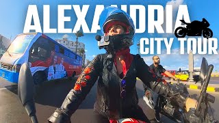 Motorcycle Tour of Alexandria  Way to the Serapeum  Vlog 192  لفه بالموتسيكل في اسكندرية [upl. by Adon]