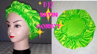 DIY Satin Bonnet How To Make A Single Layered Satin Bonnet [upl. by Tarra]