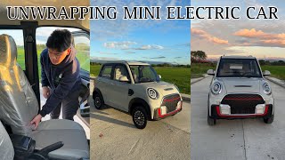 MINI ELECTRIC CAR UNWRAPPINGVIRAL MINI CAR [upl. by Lockwood]