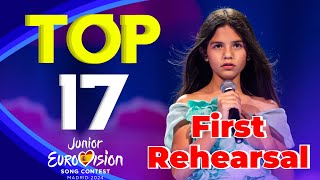 Junior Eurovision 2024  My Top 17 After The First Rehearsal [upl. by Yelknirb]