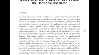 Non Separable Covariance Kernels for Spatiotemporal Gaussian Processes Based on a Hybrid Spectral Me [upl. by Bobette]