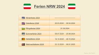 Ferien NRW 2024 [upl. by Enidlarej]