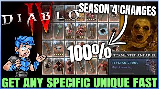 Diablo 4  Do THIS Now  Get ANY Specific Unique Gear FAST amp EASY  New Season 4 Boss Farm Guide [upl. by Iatnohs662]