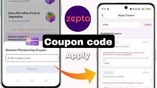 Zepto me coupon kaise use kare  zepto coupon code  zepto membership coupon code [upl. by Emanuela]