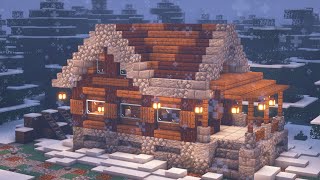 Minecraft  How to Build a Simple Winter Cabin [upl. by Nospmoht]