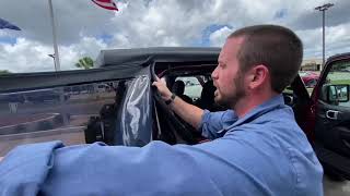 How to Remove Top from 2021 Jeep Wrangler  Soft Top [upl. by Eidurt511]