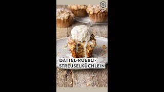 DattelRüebliStreuselküchlein – Rezept von Streusel [upl. by Ainak]