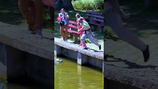 Heroic Moment Worker Saves Stroller from Sinking shorts [upl. by Yelreveb832]