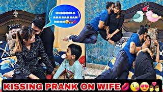 Kissing Prank On Wife💋😘  Epic Reaction😍👨‍❤️‍💋‍👨  Gone romantic❤️ prank viral comedy [upl. by Winfrid]