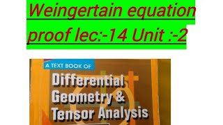 Weingarten equation proof👍👍👍 [upl. by Elissa]