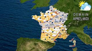 prévisions météoFrance pour demain le Mardi 23 Juillet 2024 [upl. by Ynoyrb]