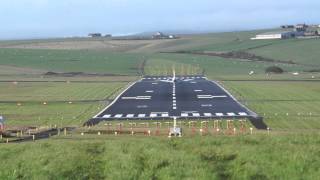 What a spectacular landing Flybe SAAB 340 landing at Kirkwall Airport Orkney [upl. by Eimmaj]