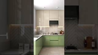 Green kitchen cabinet ideas Acrylic kitchen kitchen chandrika trending shortsvideo homedecor [upl. by Trilley381]