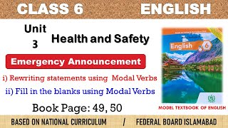 Class 6 English Unit 3 Health and Safety Modal Verbs  Pg 49 50  Nbf Model Textbook English 6 [upl. by Nytsud379]