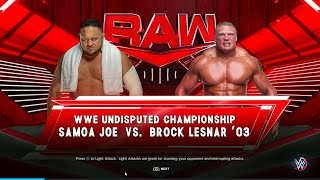 quotWWE 2K23 Collision of Titans Samoa Joe vs Brock Lesnar  Submission Machine vs The Beastquot [upl. by Yentruoc]