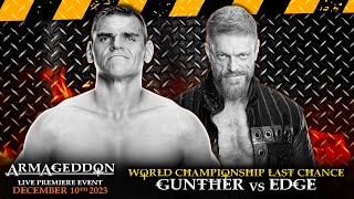 Gunther vs Edge  World Heavyweight Championship Armageddon Hype Package  WWE 2K23 Universe Mode [upl. by Aihsotan]