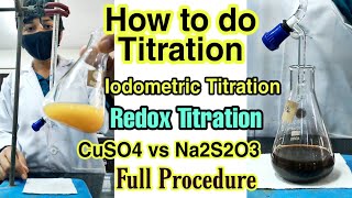 How to do Redox Titration in Hindi Iodometric Titration of Copper Iodine with Sodium thiosulphate [upl. by Eddie912]