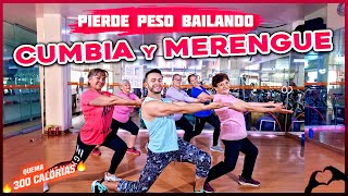 CARDIO Bailando CUMBIA y MERENGUE 🔥 Zumba QUEMA GRASA Tercera edad [upl. by Kiri492]