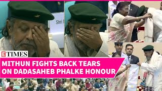 Mithun Chakraborty Honoured With Dadasaheb Phalke Award Emotional Moment At National Film Awards [upl. by Nylorak]