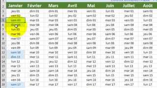 Excel Calendrier perpétuel facile [upl. by Brod15]