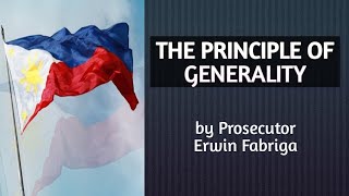 The principle of Generality in Criminal Law [upl. by Macmullin526]