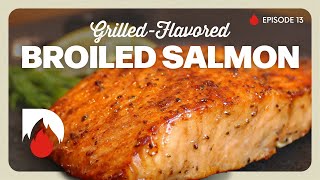 Broiled SALMON The PERFECT QUICK Indoor GRILL meal [upl. by Nolyaw]