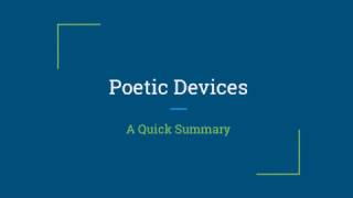 Poetic Devices [upl. by Yasibit]