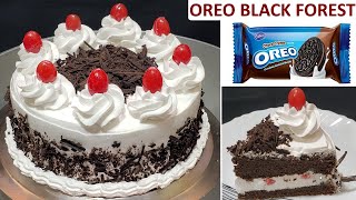 Oreo Black Forest Cake Recipe  Eggless Black Forest Cake  No Oven No Egg easy black forest Cake [upl. by Aisirtap91]