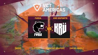 KRÜ Esports x FURIA Mapa 1 Lotus  VCT Americas [upl. by Acinyt]