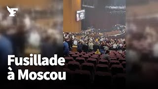 Russie les images de la fusillade dans une salle de concert à Moscou [upl. by Neelasor]