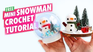 Easy 1 Hour Crochet Winter Snowman Tutorial  Free Christmas Amigurumi Pattern for Beginners [upl. by Sukin104]