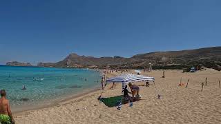 Falasarna Beach Walk 4K Crete Greece 17072024 Παραλία Φαλάσαρνα [upl. by Oicirtap]