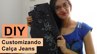 CUSTOMIZANDO CALÇA JEANS  Customizando  Mariely Del Rey [upl. by Pokorny]