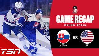 Slovakia vs USA  2023 World Juniors Highlights [upl. by Ibbor492]