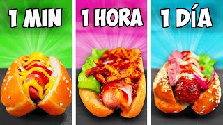 Hot Dog de 1 minuto vs 1 hora vs 1 día por VANZAI COCINANDO [upl. by Avi895]