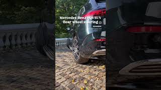 MercedesBenz EQS SUV rear wheel steering turns 10degree in the opposite direction🚘⭐ [upl. by Meekah]