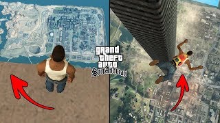 Jumping Off The Tallest Tower in GTA San Andreas Crazy Jump [upl. by Nerte918]