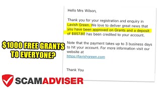 Is Lavish Green Financial Grant Program Legit Or Scam What Do Reviews Say [upl. by Heiner]