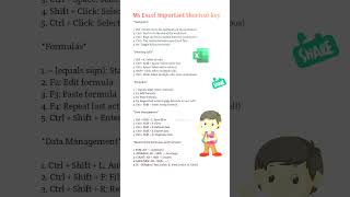 Ms Excel 2016 shortcut key important shortcut key  Deepak Technical shortcutkeys ai [upl. by Akinna]